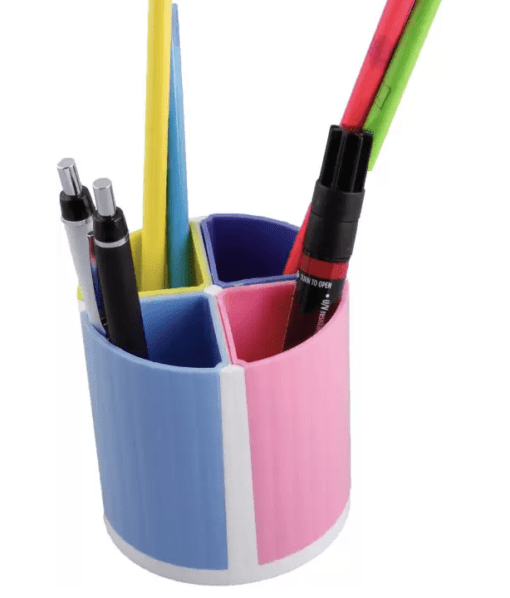 4 Compartments Plastic Multi-Shape Pen Stand  (Multicolor) - Image 2